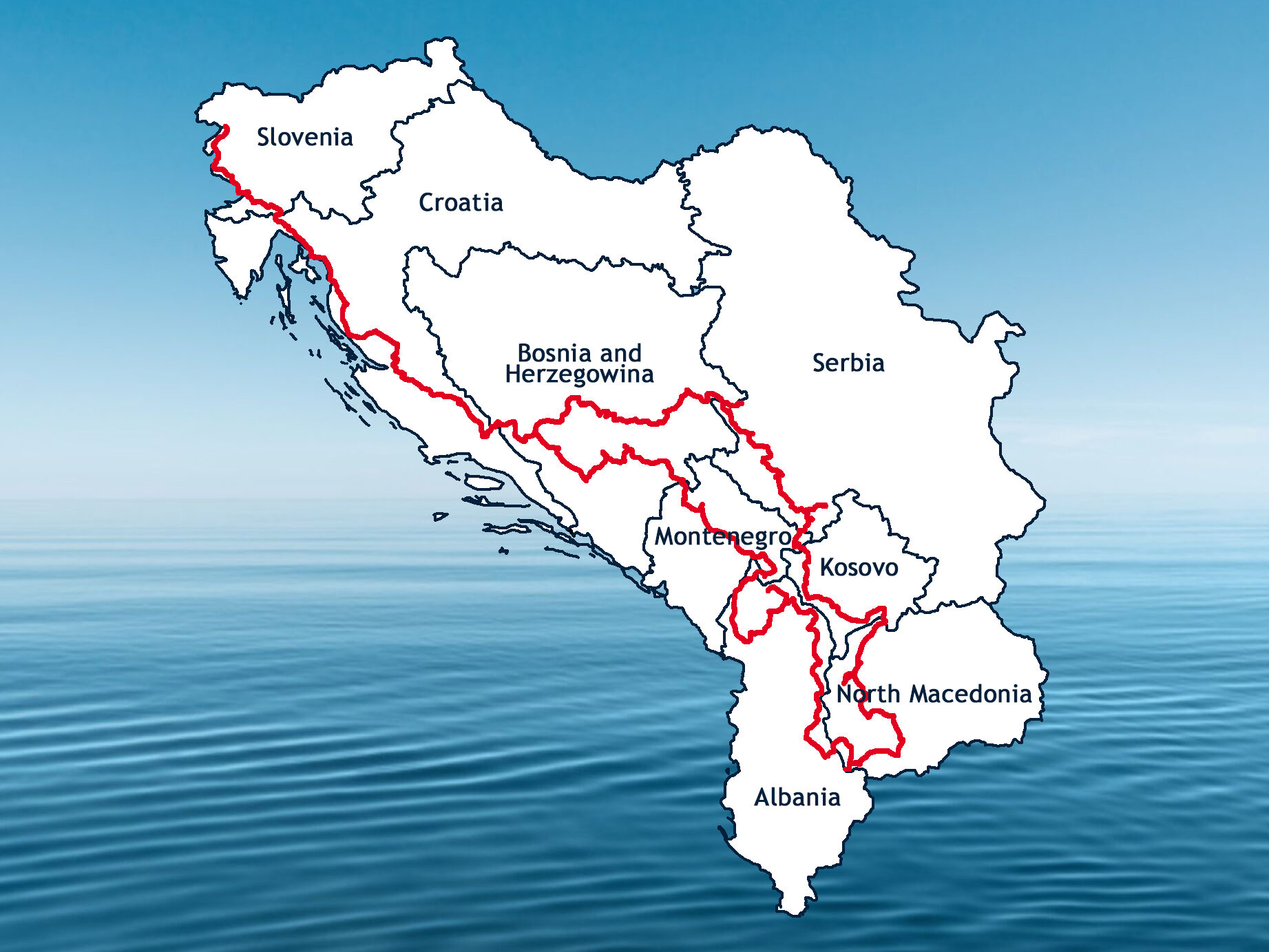 Balkanländer und die TransDinarica-Route